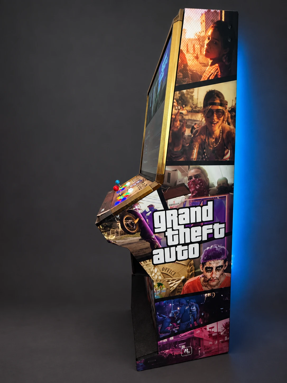 GTA – Seitenansicht mit blauem LED-Hintergrundlicht