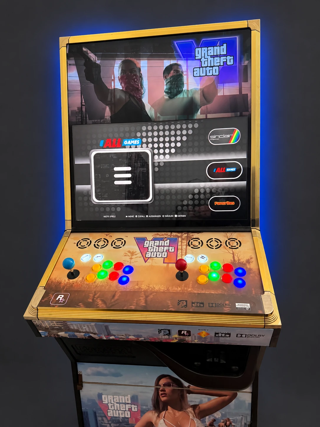 GTA – Frontansicht mit Spielmenü